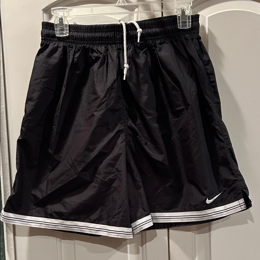 Nike Black Soccer Sports Shorts with White Trim